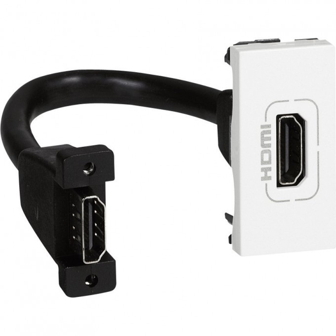 Розетка LEGRAND HDMI Mosaic 1 модуль оборудована шнуром белый 078778