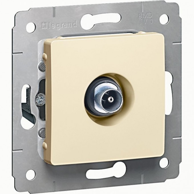 ТВ розетка LEGRAND Cariva проходная 14 дБ 2150/2400 МГц слоновая кость 773780