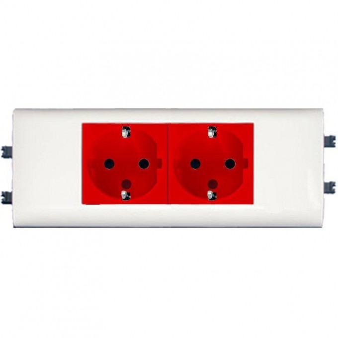 Розетка LEGRAND Mosaic DLP с суппортом для крышки 65мм нем. ст. 2x2К+З, с блокировкой 77452