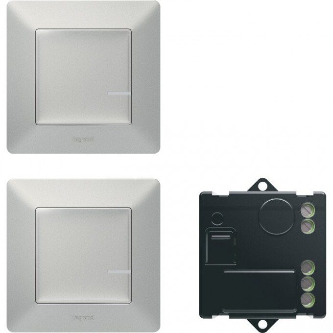 Пакет для управления освещением LEGRAND Valena Life with NETATMO c 2х мест, алюминий 752350